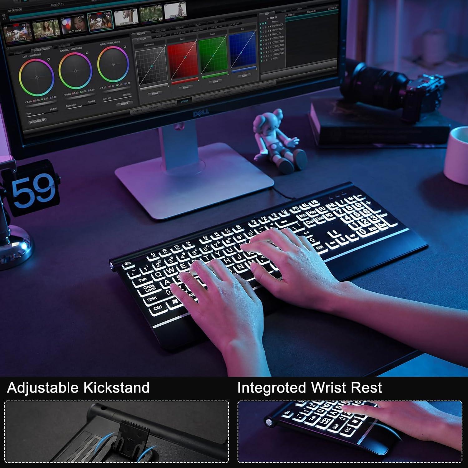 Teclado Retroiluminado HeengYanson HY-0001 USB 7 Colores