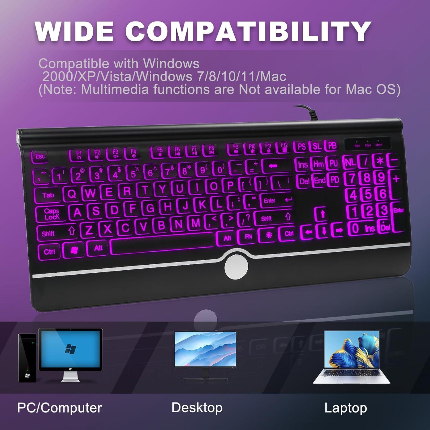 Teclado Retroiluminado HeengYanson HY-0001 USB 7 Colores