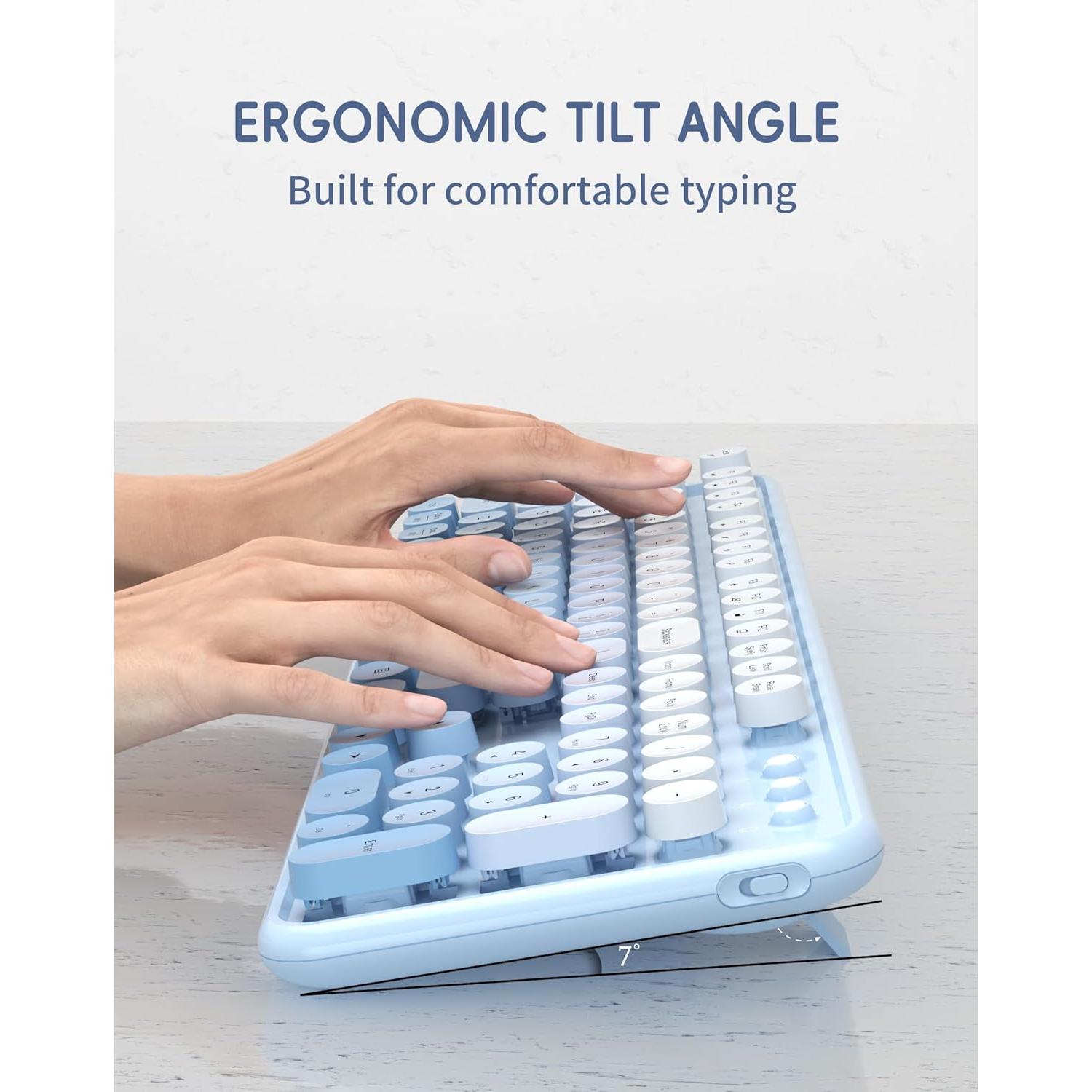 Combo Teclado y Ratón Inalámbrico YUNSHAN K670 Azul 2.4GHz