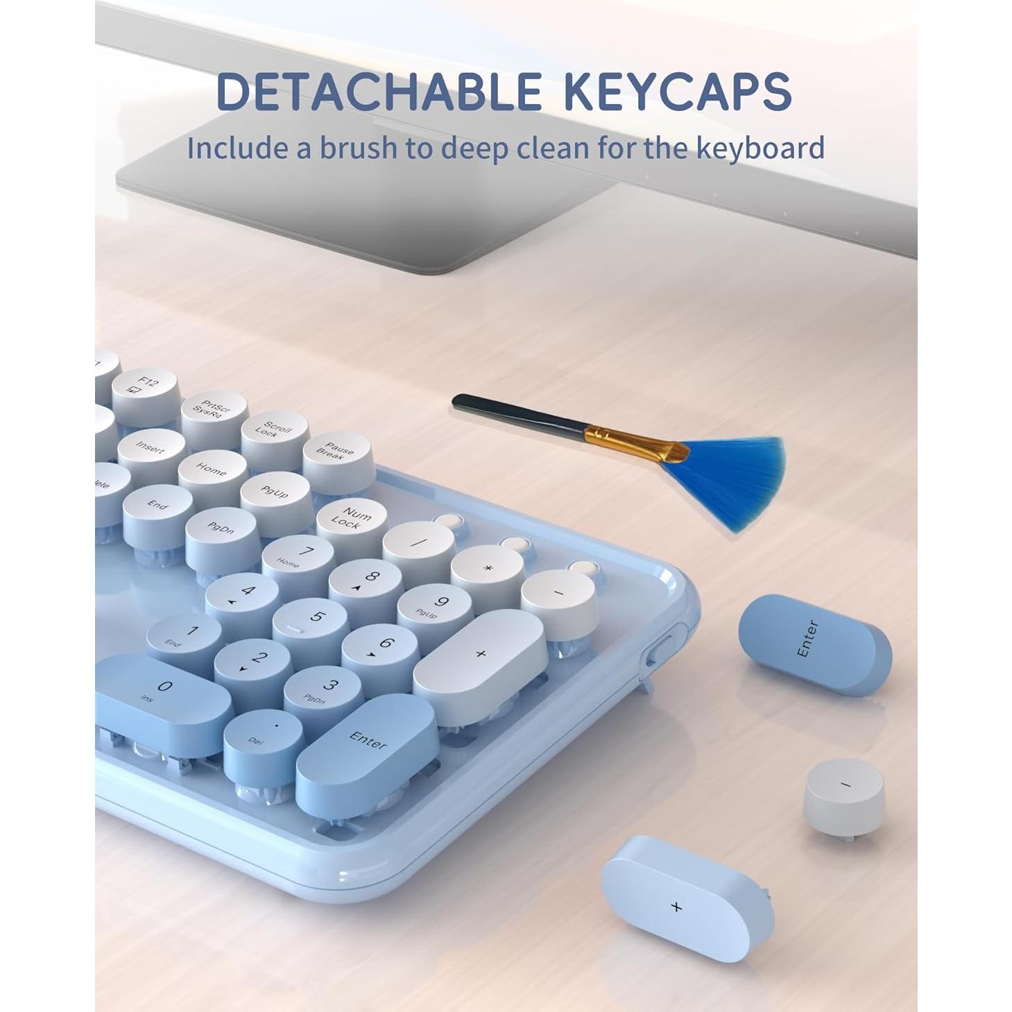 Combo Teclado y Ratón Inalámbrico YUNSHAN K670 Azul 2.4GHz