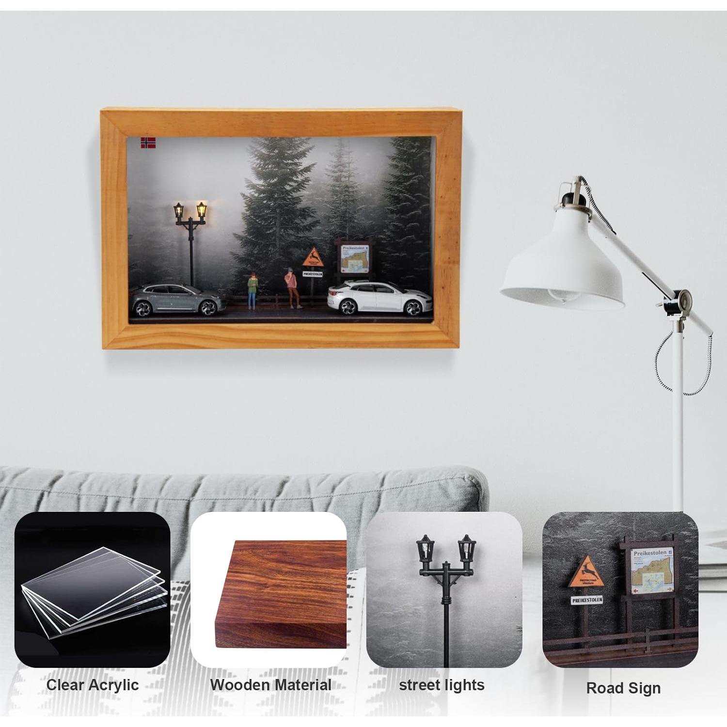 Diorama Bosque 1/64 CXIIUUI Madera Acrílica Montaje Pared