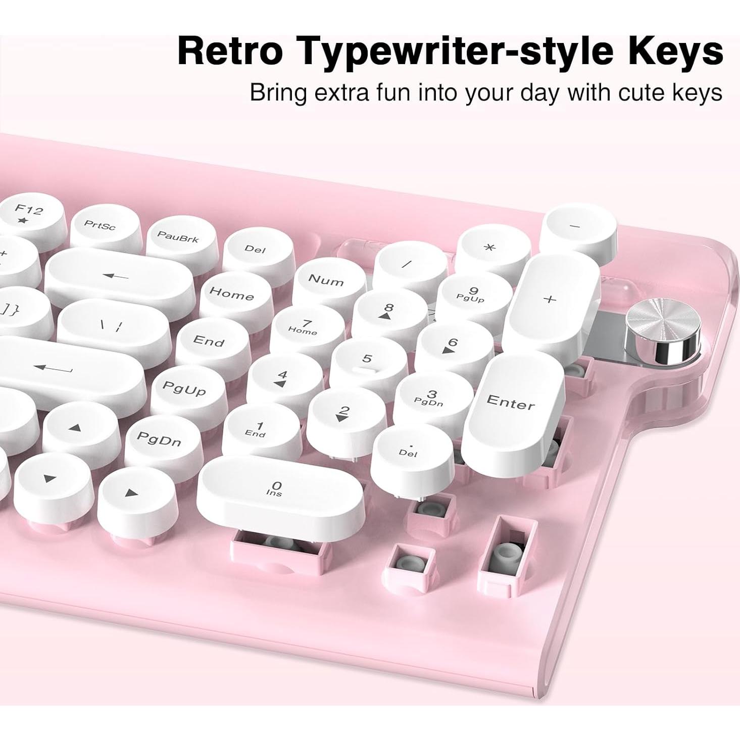 Combo Teclado y Ratón Inalámbricos RaceGT Rosa con Soporte