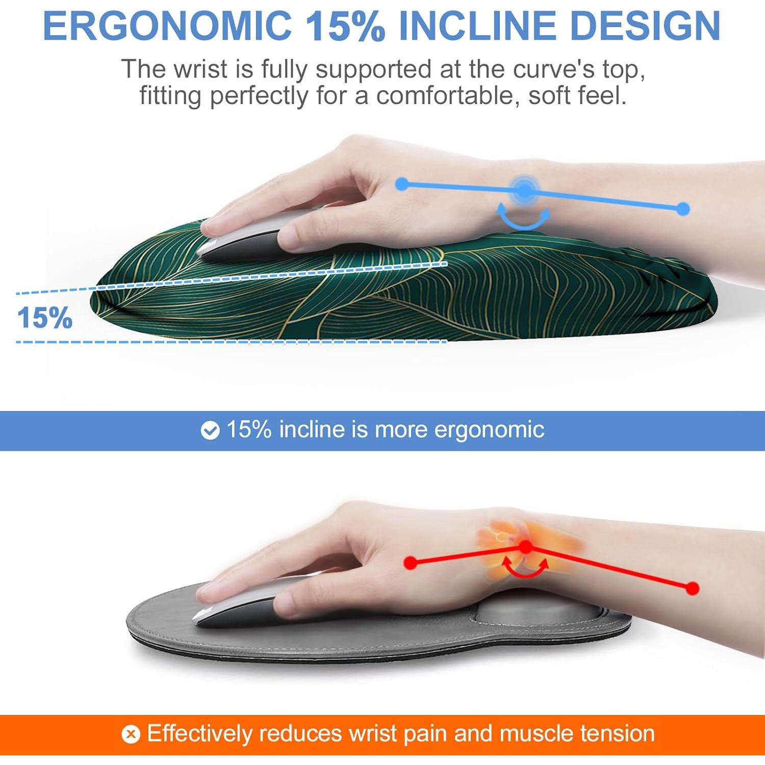 Alfombrilla de Ratón Ergonómica Laokiiy con Reposamuñecas Verde
