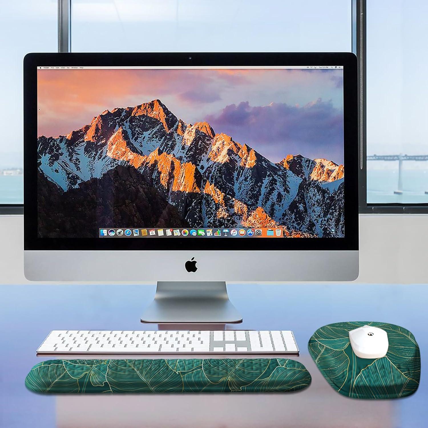 Alfombrilla de Ratón Ergonómica Laokiiy con Reposamuñecas Verde