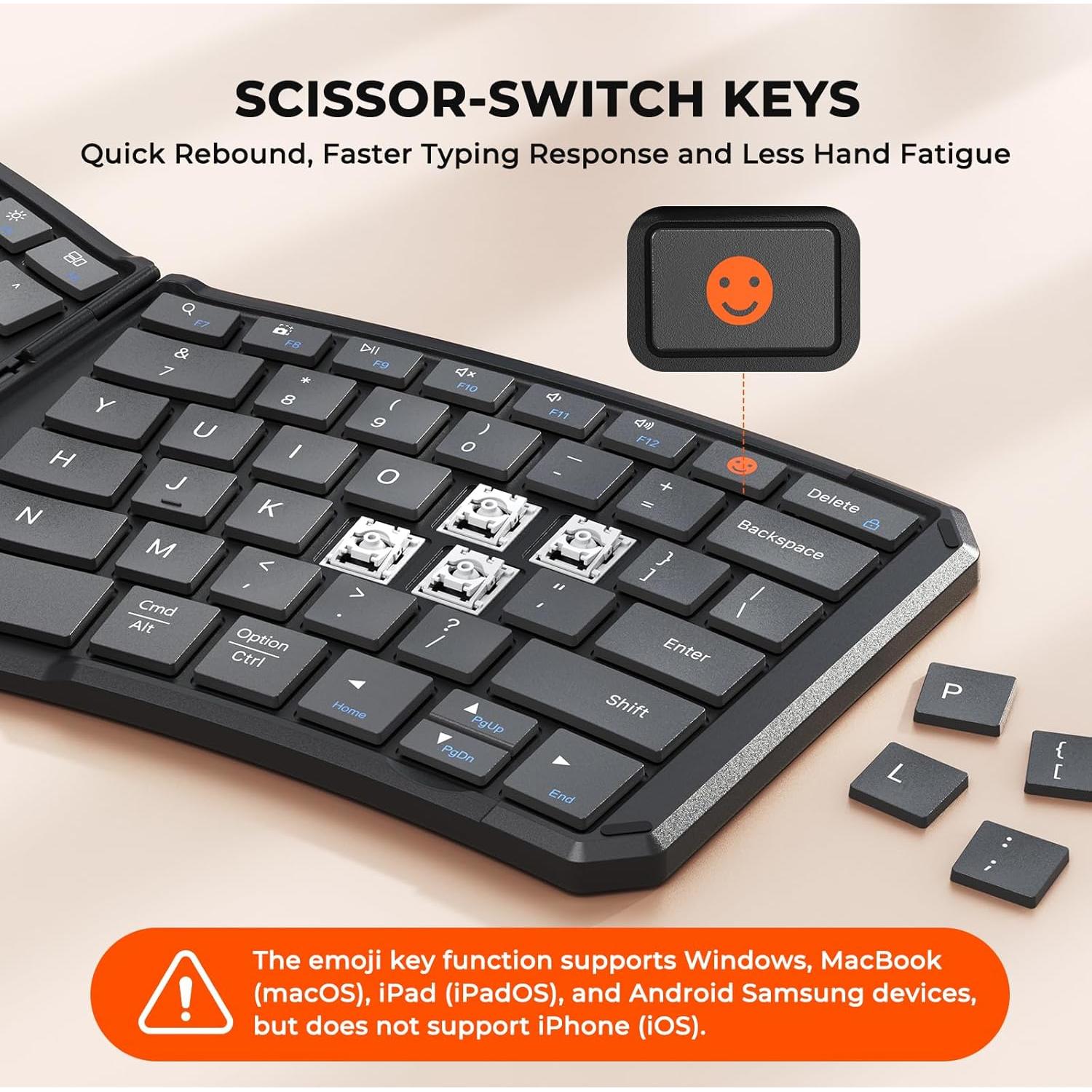 Teclado Plegable Ergonómico Meetion K9880 Bluetooth Inalámbrico