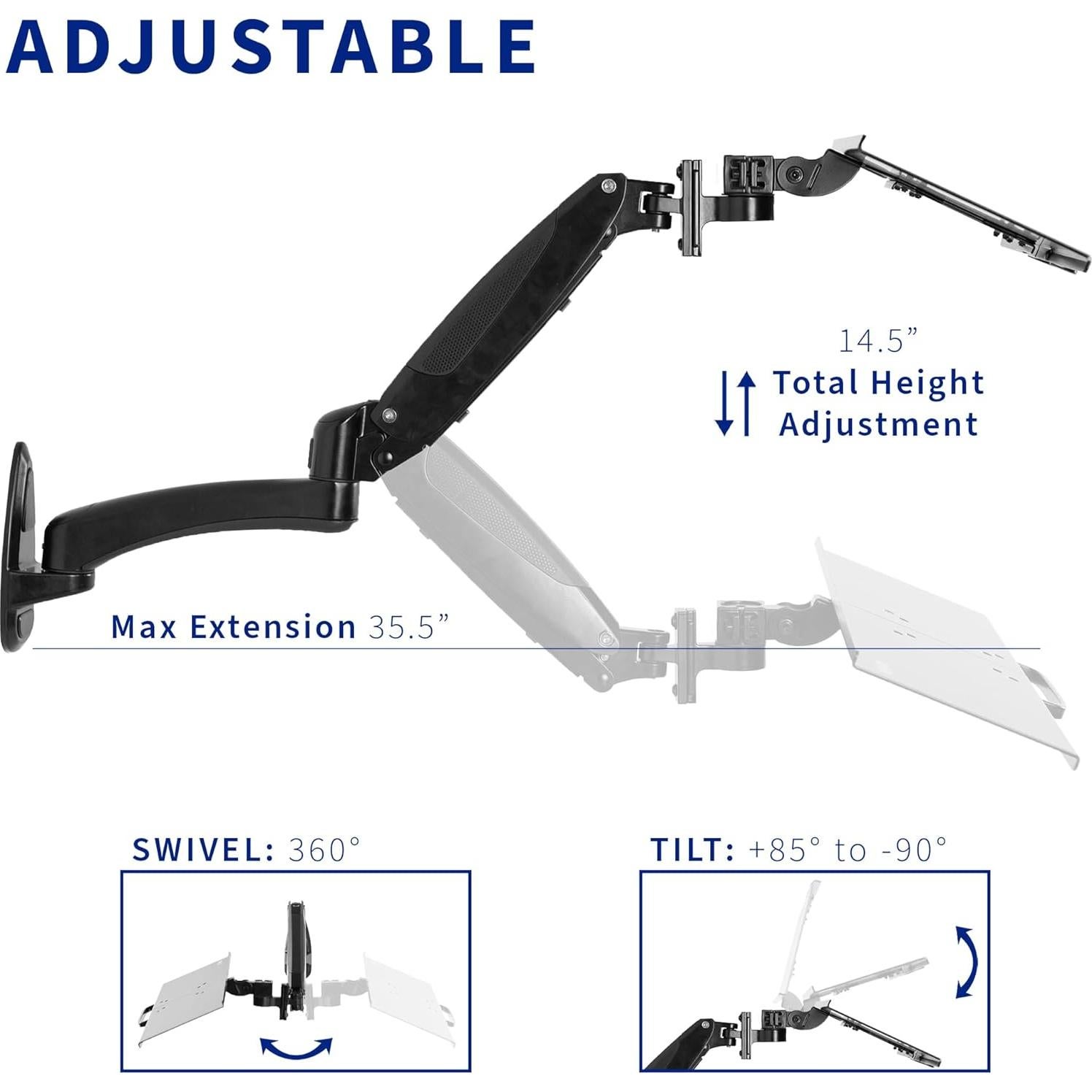 Soporte de Teclado y Ratón VIVO MOUNT-KB35A 60x18cm Ajustable