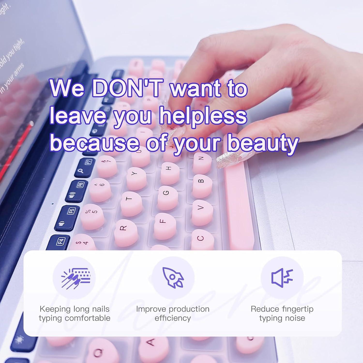 Cubierta de Teclado Rosa WANTHER para Uñas Largas MacBook Pro 13"