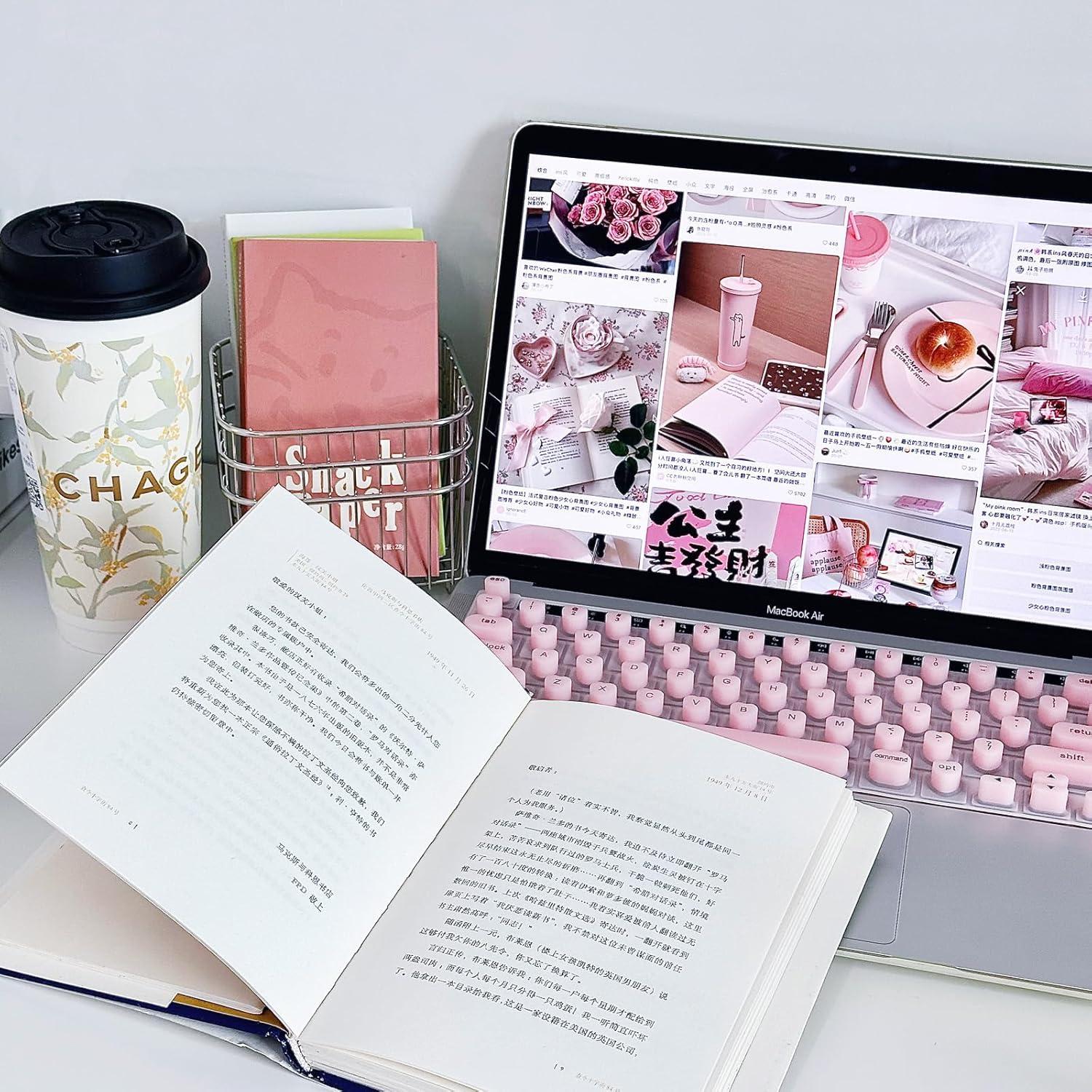 Cubierta de Teclado Rosa WANTHER para Uñas Largas MacBook Pro 13"