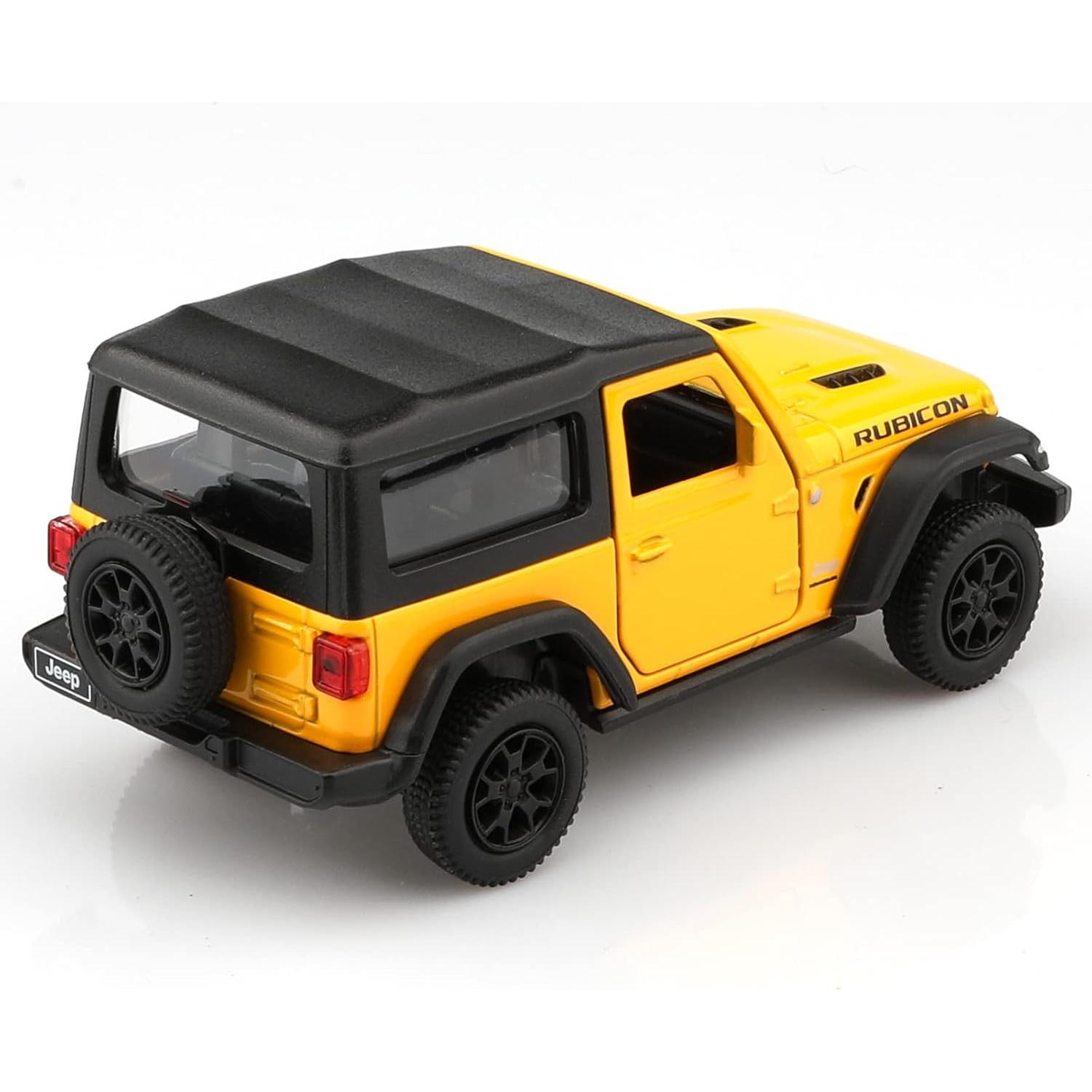 Coche de Metal a Escala 1/36 Jeep Wrangler Amarillo