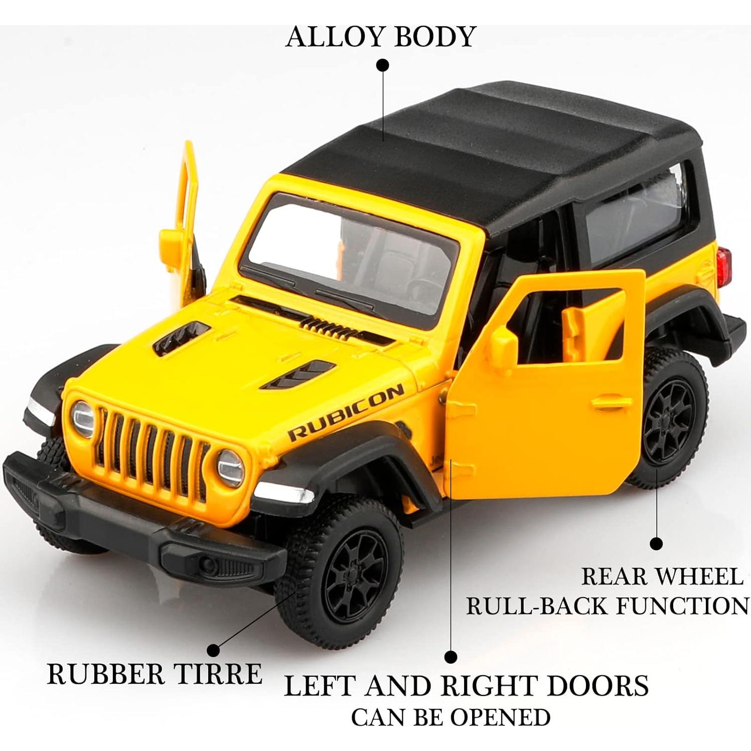 Coche de Metal a Escala 1/36 Jeep Wrangler Amarillo