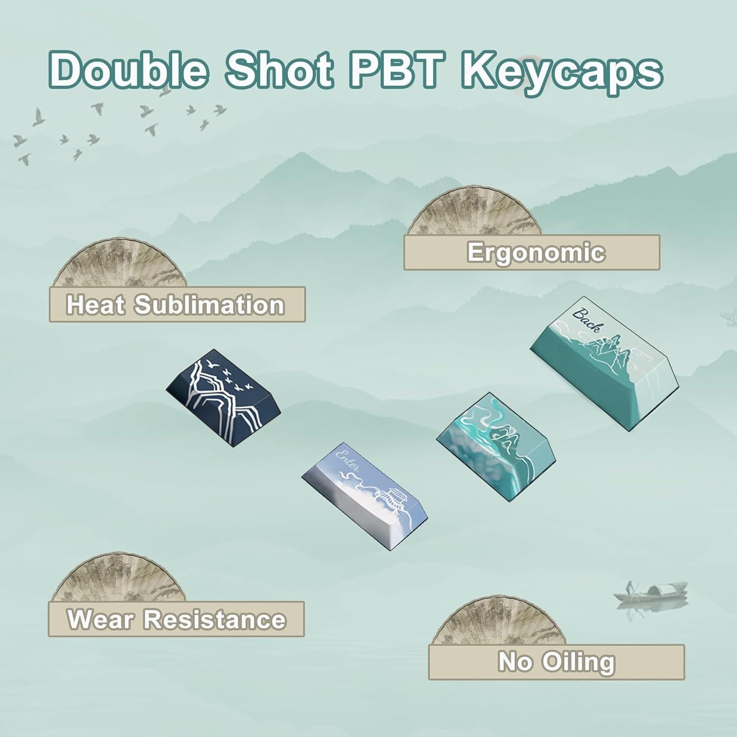 Conjunto de Teclas PBT Vintage 138 LUSKINNO Cherry