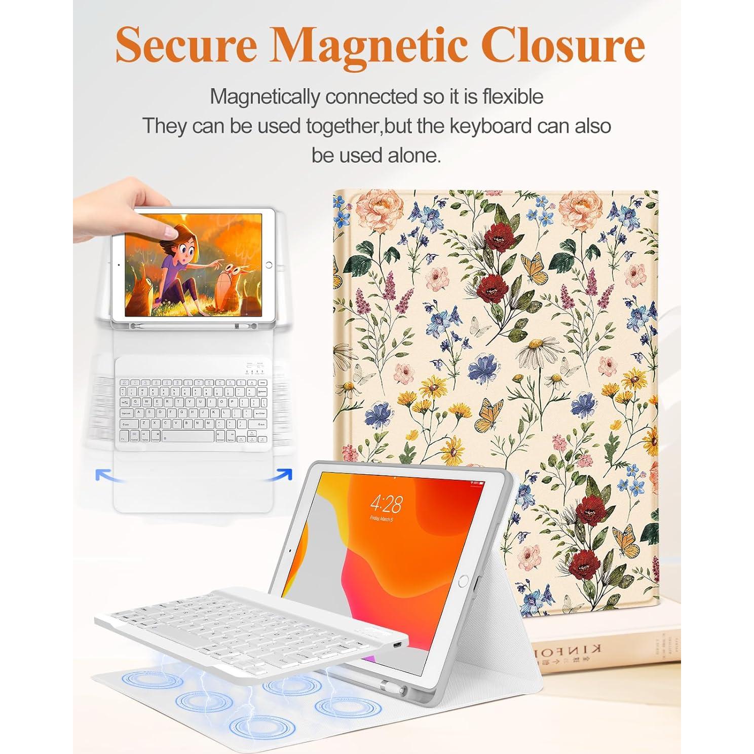 Funda Teclado Floral para iPad 9ª/8ª/7ª/Air 3ª/Pro 10.5" Wazzasoft