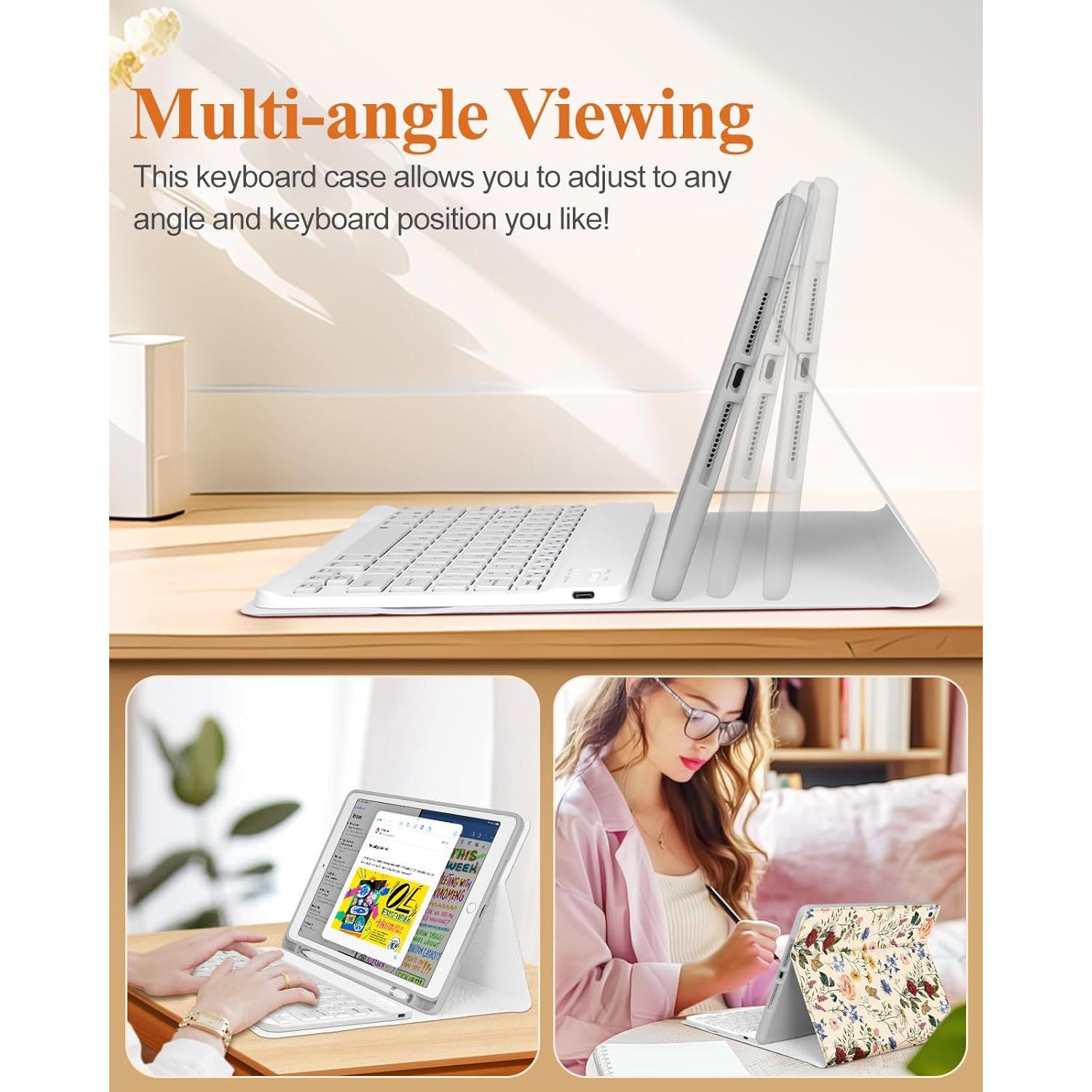 Funda Teclado Floral para iPad 9ª/8ª/7ª/Air 3ª/Pro 10.5" Wazzasoft