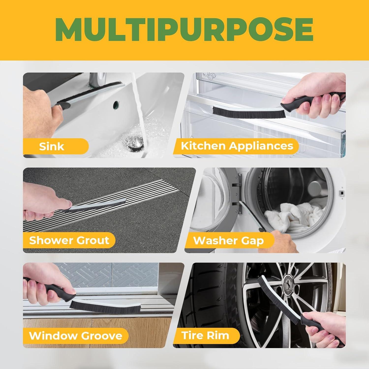 Cepillo de limpieza KMOSENIA 3 piezas cerdas duras negro