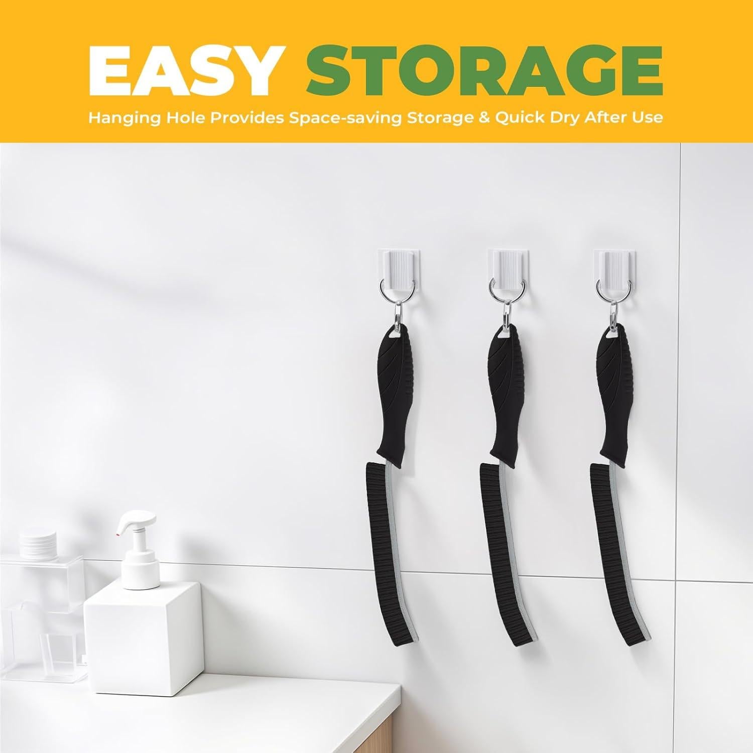 Cepillo de limpieza KMOSENIA 3 piezas cerdas duras negro