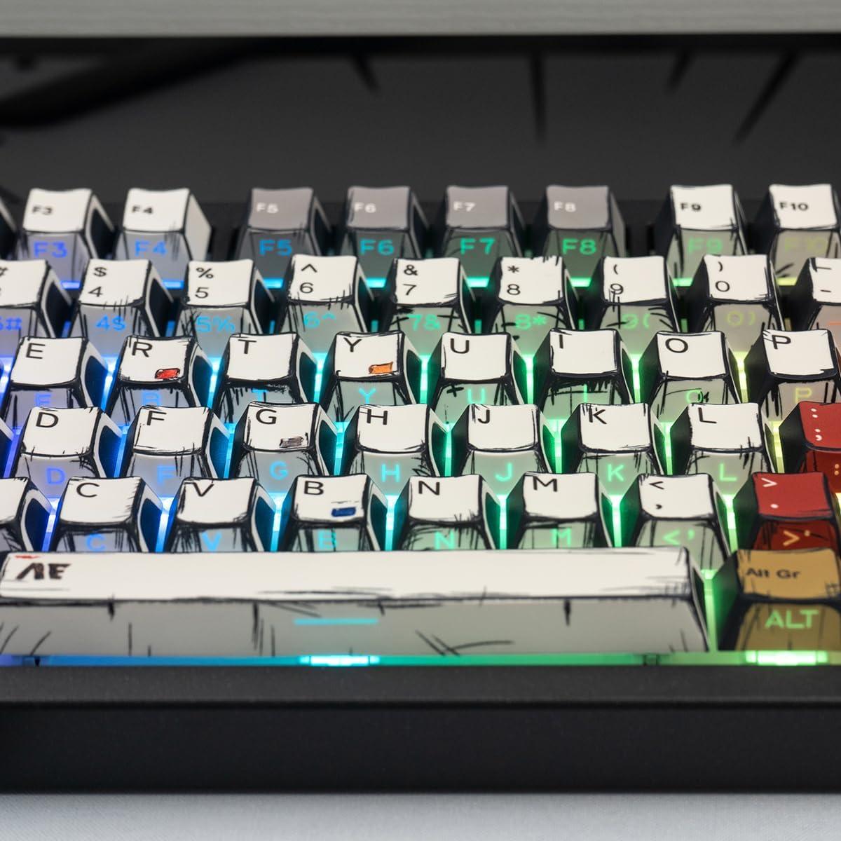 Conjunto de Teclas Mecánicas SUEHIODHY Manga Japonesa 128 PBT