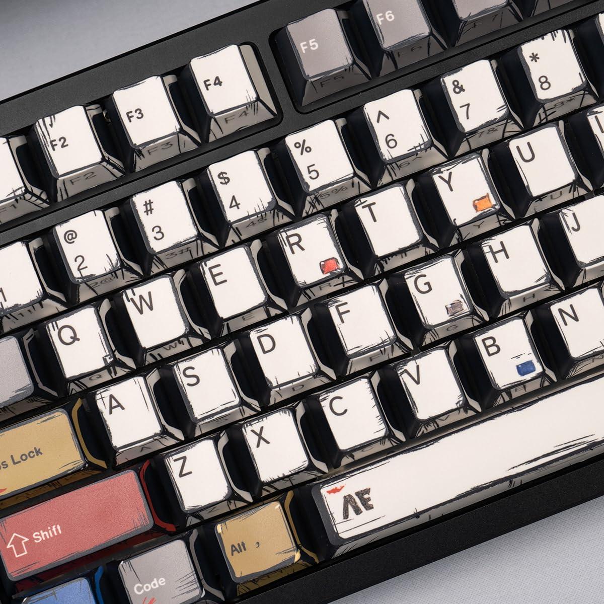 Conjunto de Teclas Mecánicas SUEHIODHY Manga Japonesa 128 PBT