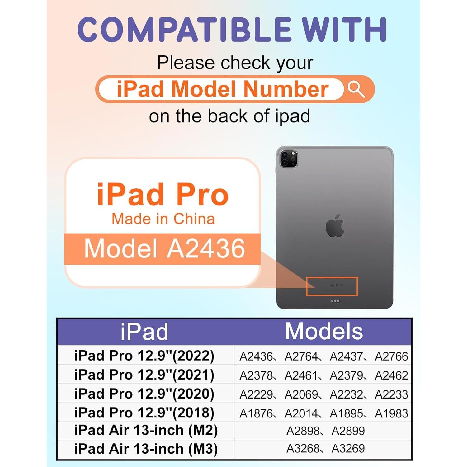 Funda para iPad Air 13" y Pro 12.9" Wazzasoft con Teclado