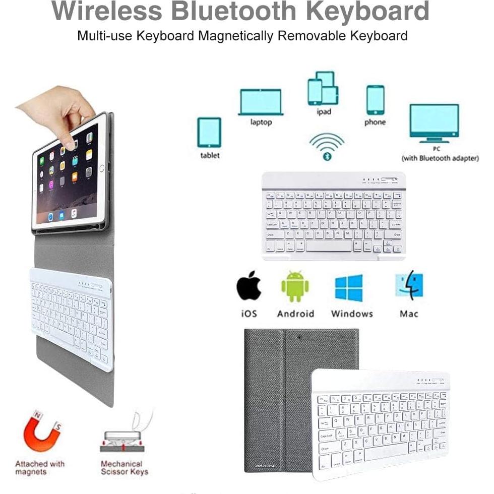 Funda con Teclado Bluetooth aMZCaSE para iPad Pro 9.7" Gris