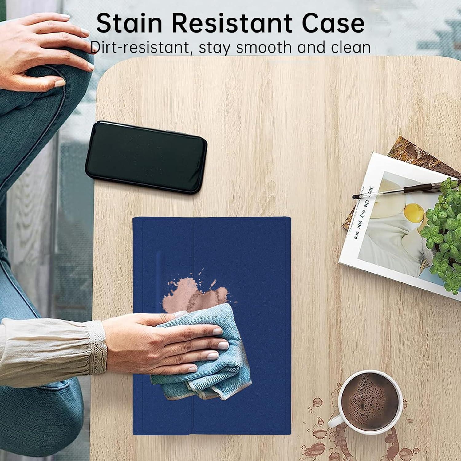 Funda de Teclado Inalámbrico AMOUOGOEY para Galaxy Tab S10+/S9FE+ 12.4"