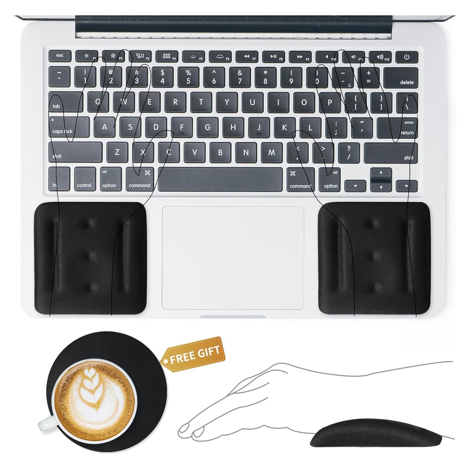 Reposamuñecas Ergonómico VAGAU para Laptop y Teclado - Alivio Síndrome Túnel Carpiano