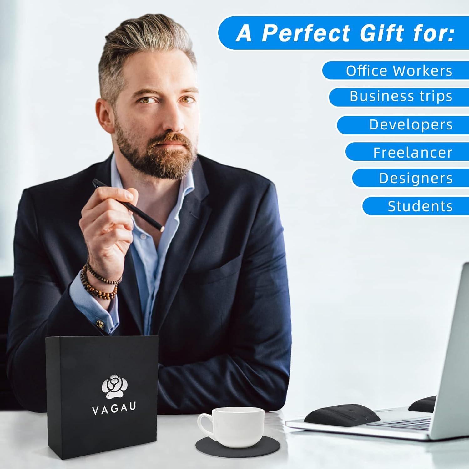 Reposamuñecas Ergonómico VAGAU para Laptop y Teclado - Alivio Síndrome Túnel Carpiano