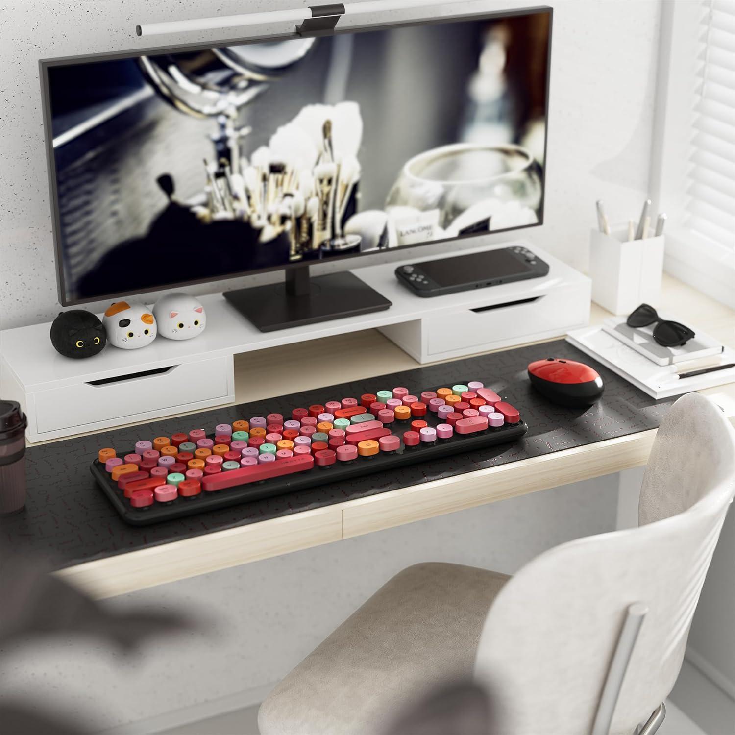 Combo Teclado y Ratón Inalámbricos UBOTIE Colorido Negro