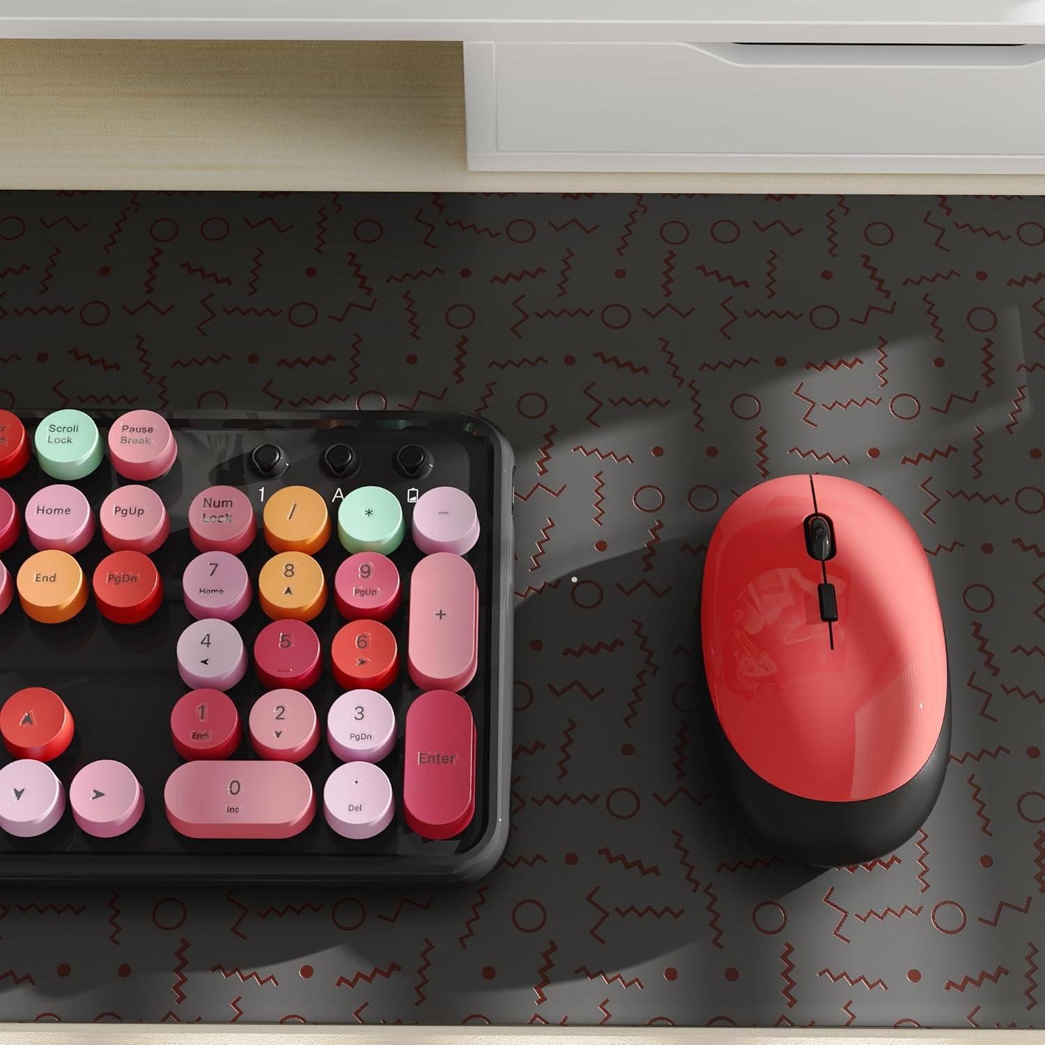 Combo Teclado y Ratón Inalámbricos UBOTIE Colorido Negro