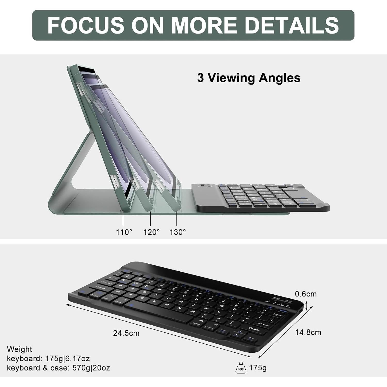 Funda de Teclado Samsung Galaxy Tab A9+ 11" Verde Oscuro