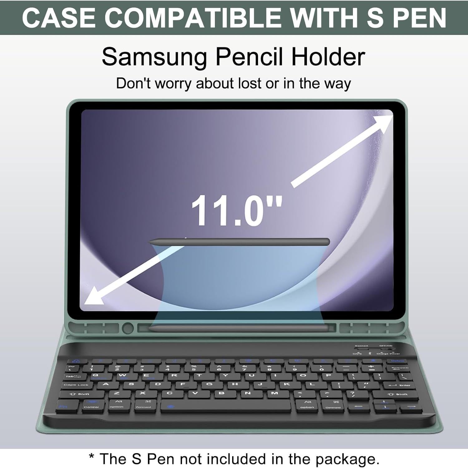 Funda de Teclado Samsung Galaxy Tab A9+ 11" Verde Oscuro