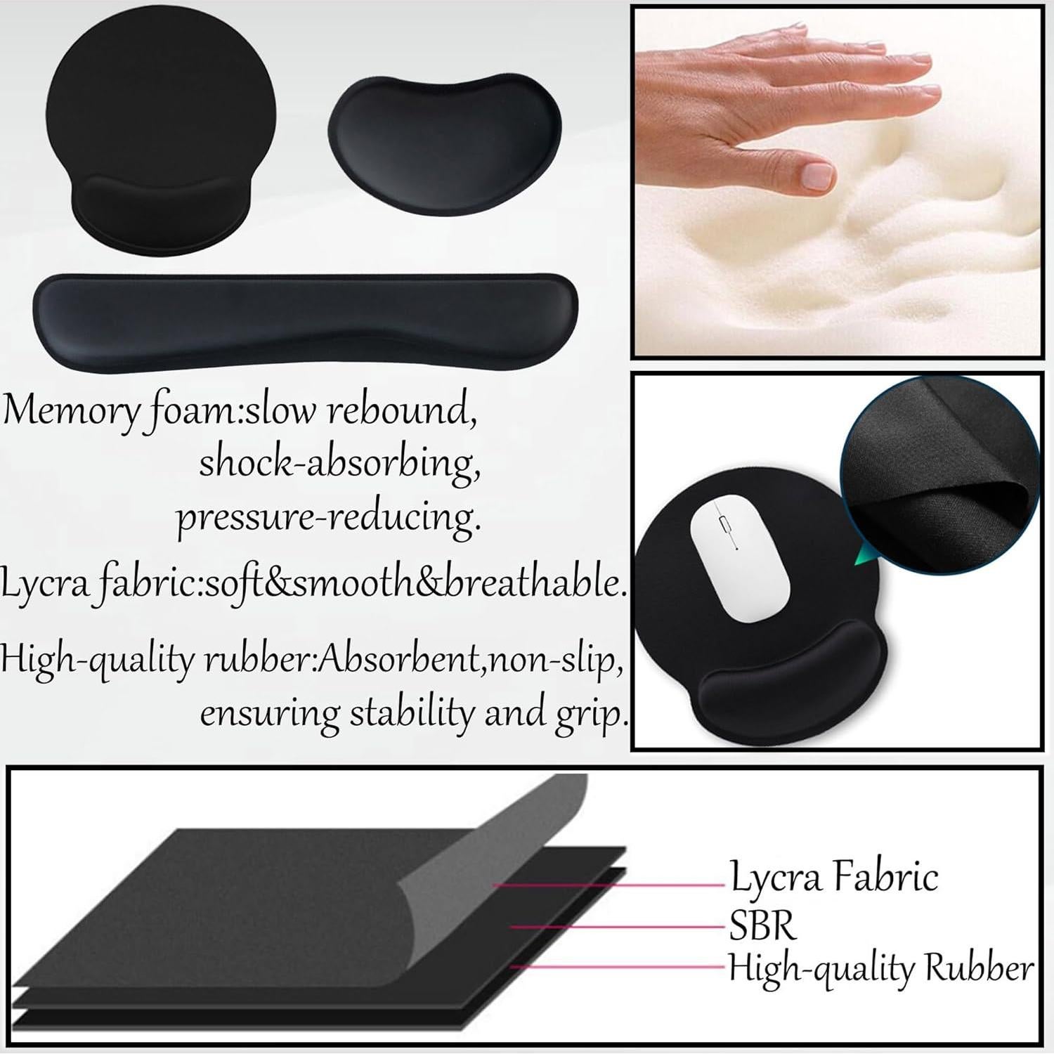 Juego de 4 Soportes de Teclado Acrílico con Almohadillas Ergonómicas