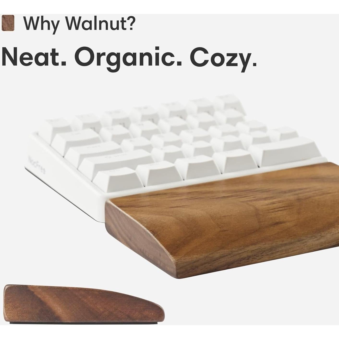 Reposapalmas Ergonómico de Madera de Nogal NFLPR001 - Antideslizante