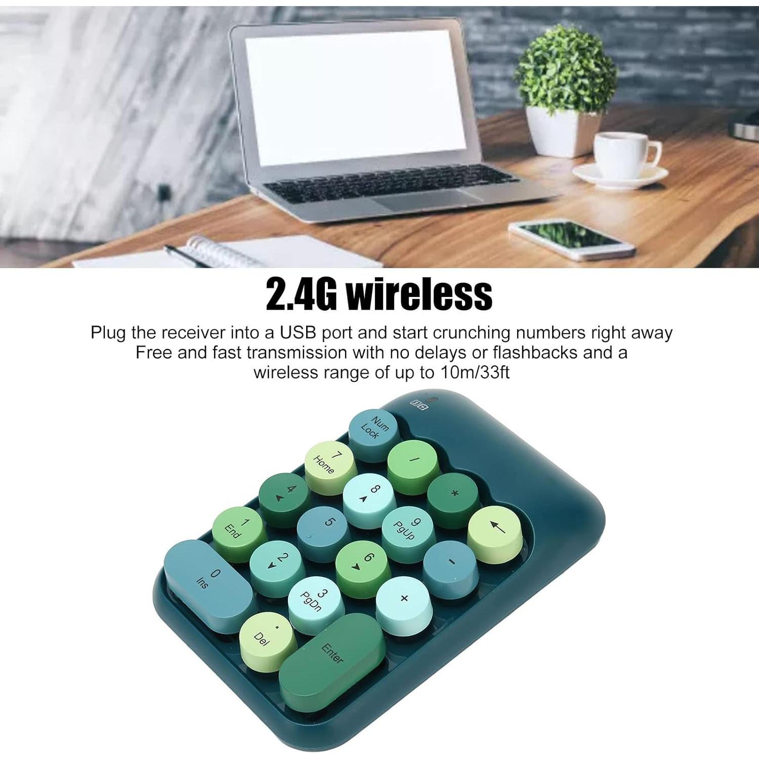 Teclado Numérico Inalámbrico Estink Verde Oscuro 18 Teclas