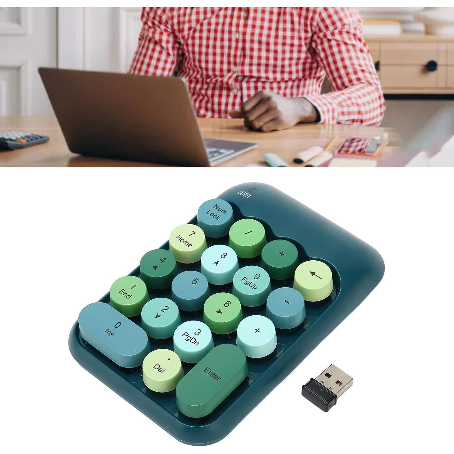 Teclado Numérico Inalámbrico Estink Verde Oscuro 18 Teclas