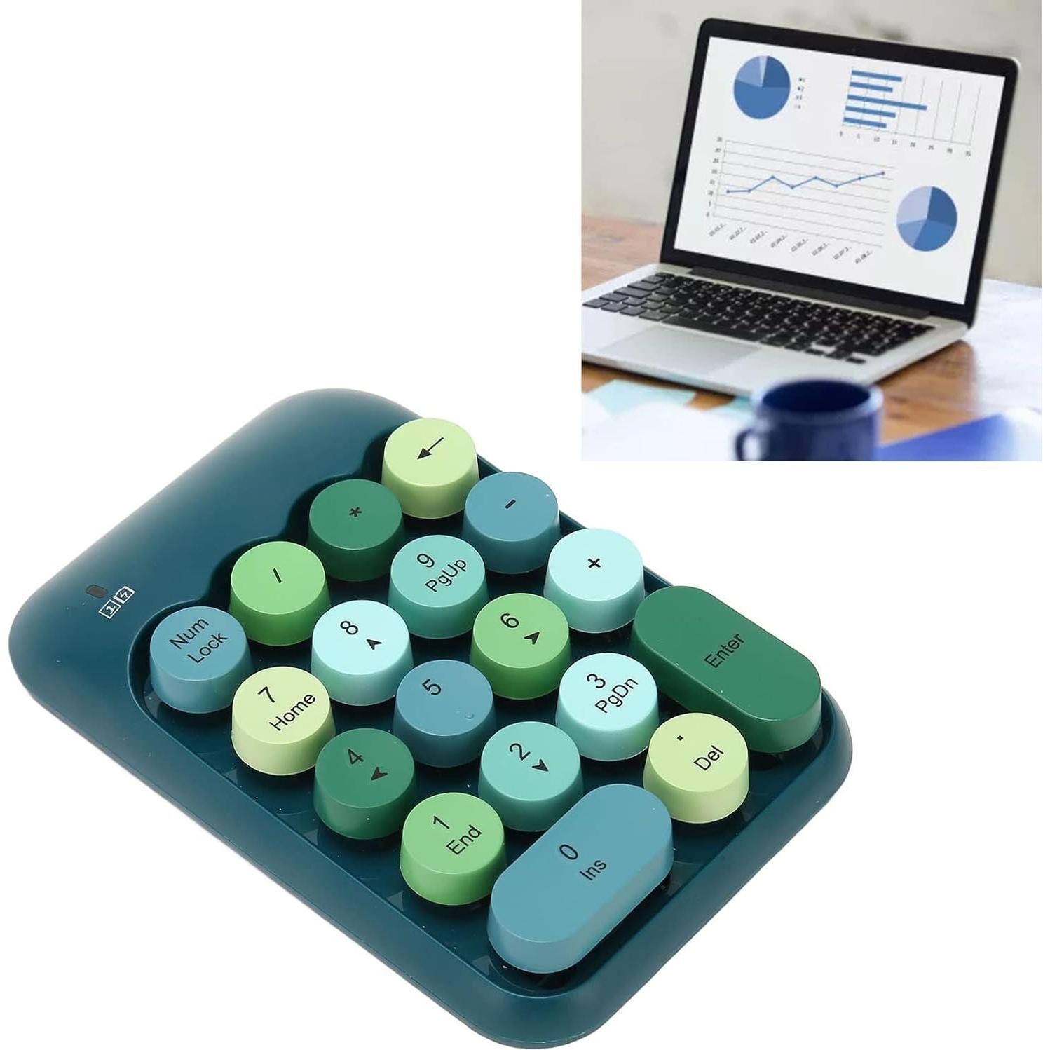 Teclado Numérico Inalámbrico Estink Verde Oscuro 18 Teclas
