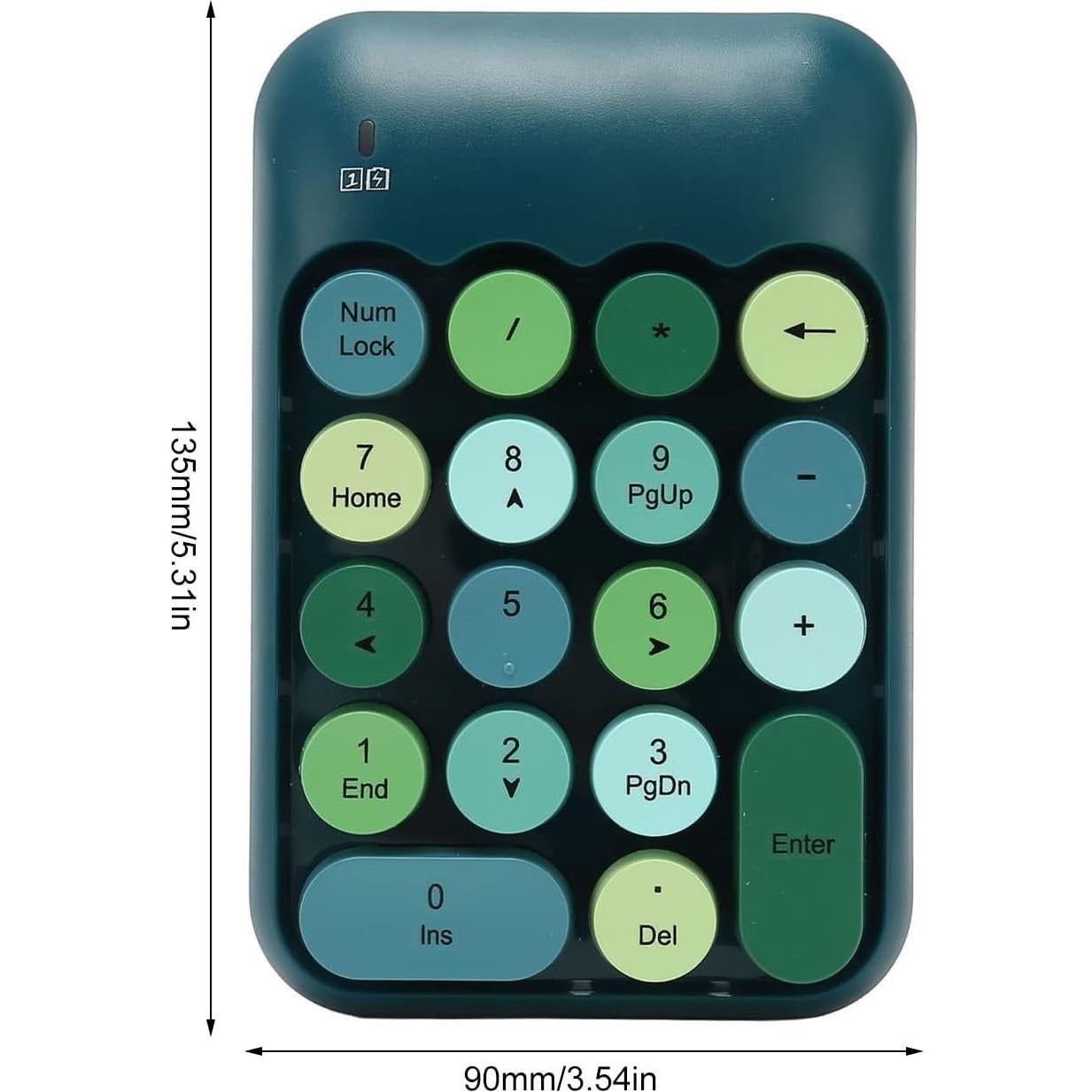 Teclado Numérico Inalámbrico Estink Verde Oscuro 18 Teclas