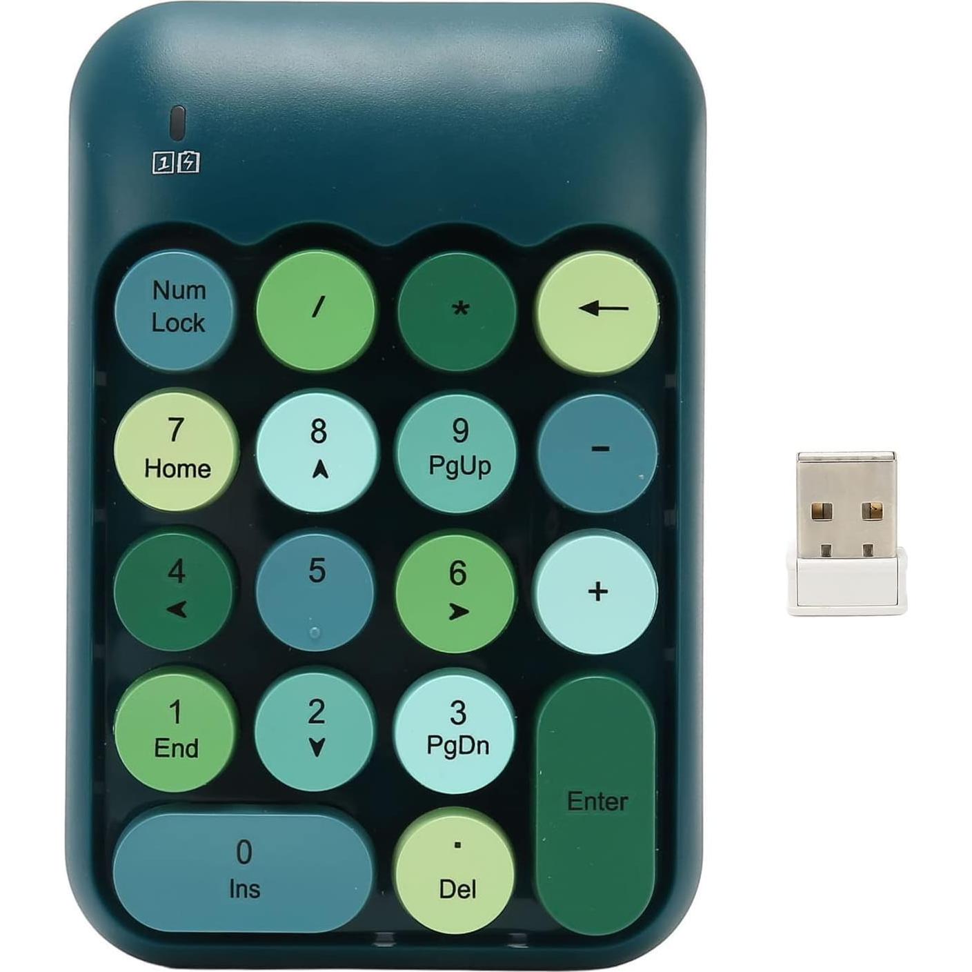 Teclado Numérico Inalámbrico Estink Verde Oscuro 18 Teclas