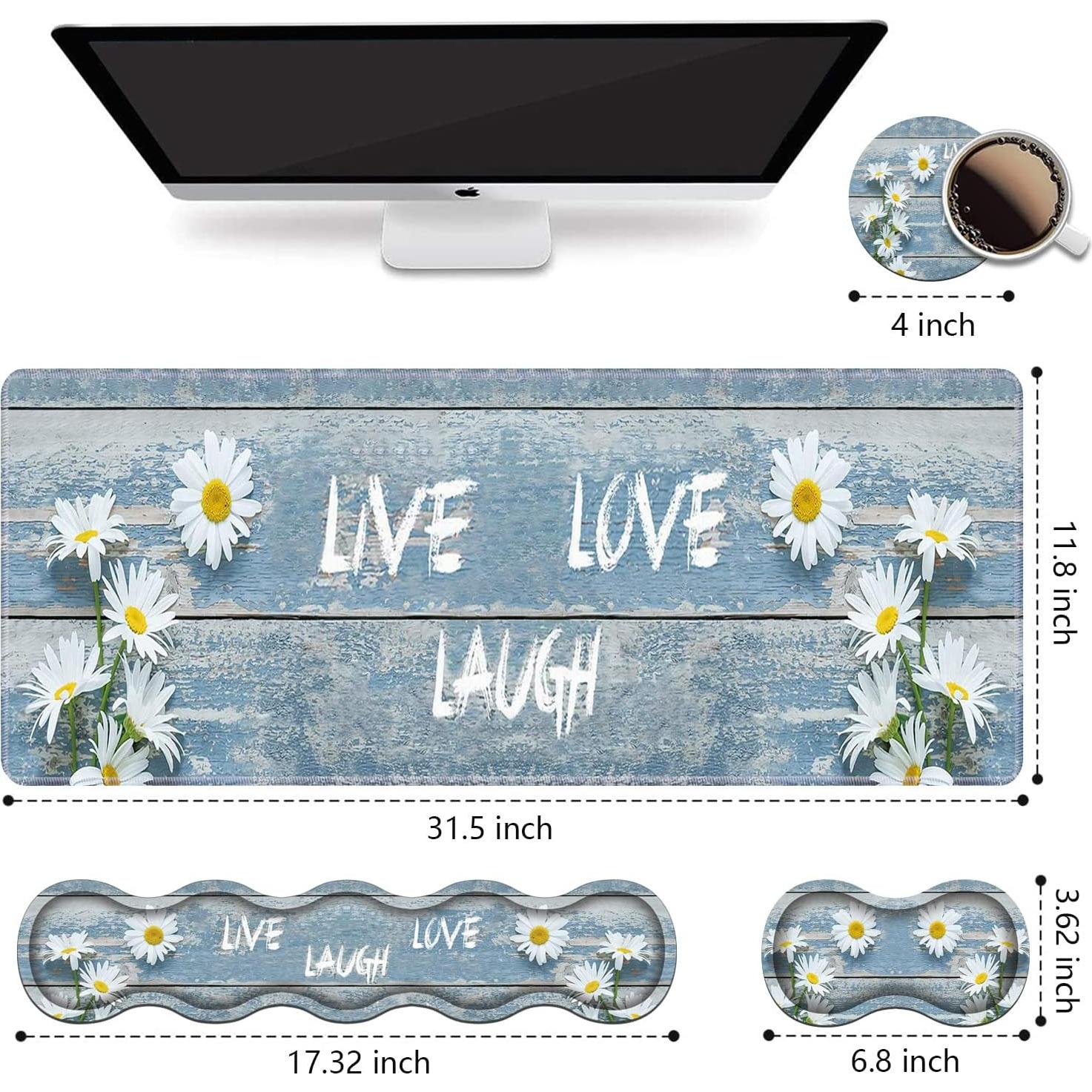 Reposamuñecas ergonómico TBXOSTN con alfombrilla XXL 80x30cm