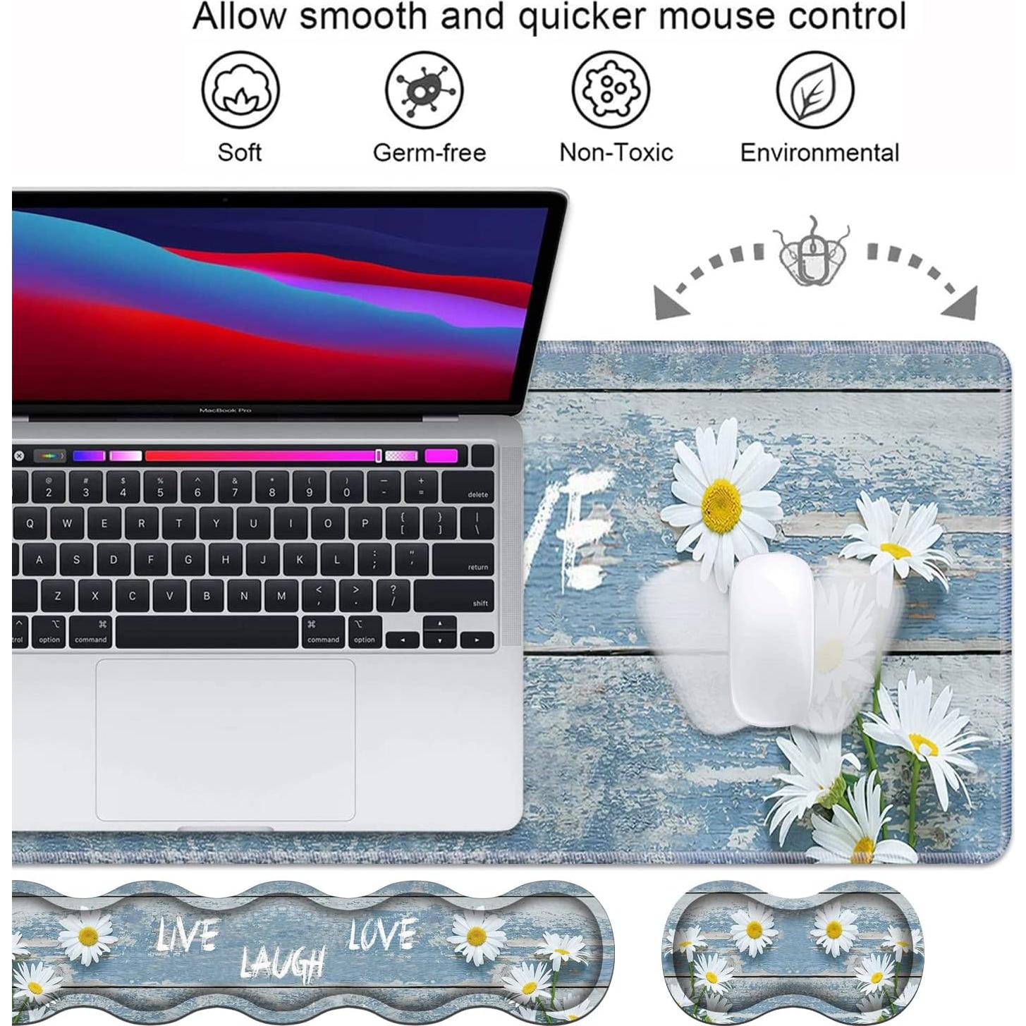 Reposamuñecas ergonómico TBXOSTN con alfombrilla XXL 80x30cm