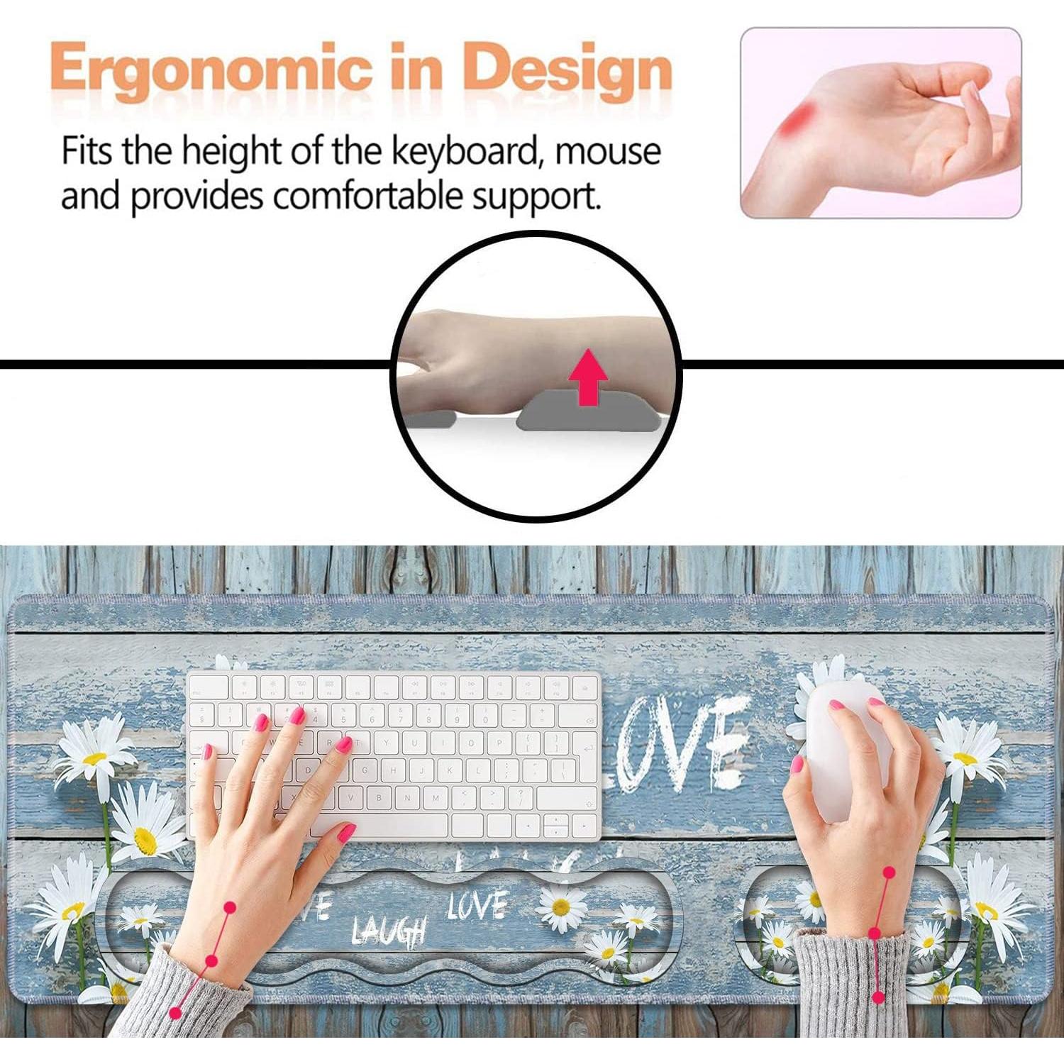 Reposamuñecas ergonómico TBXOSTN con alfombrilla XXL 80x30cm