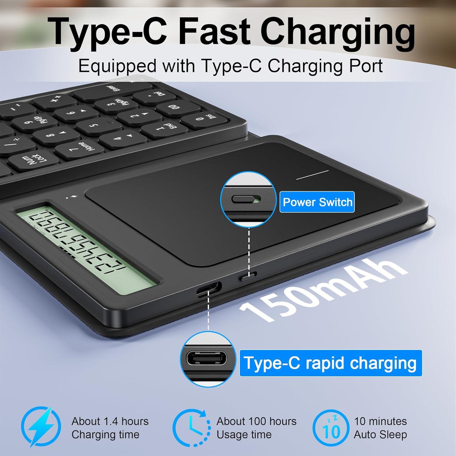 Teclado Numérico Inalámbrico Bluetooth Tioleje 23 Teclas Slim