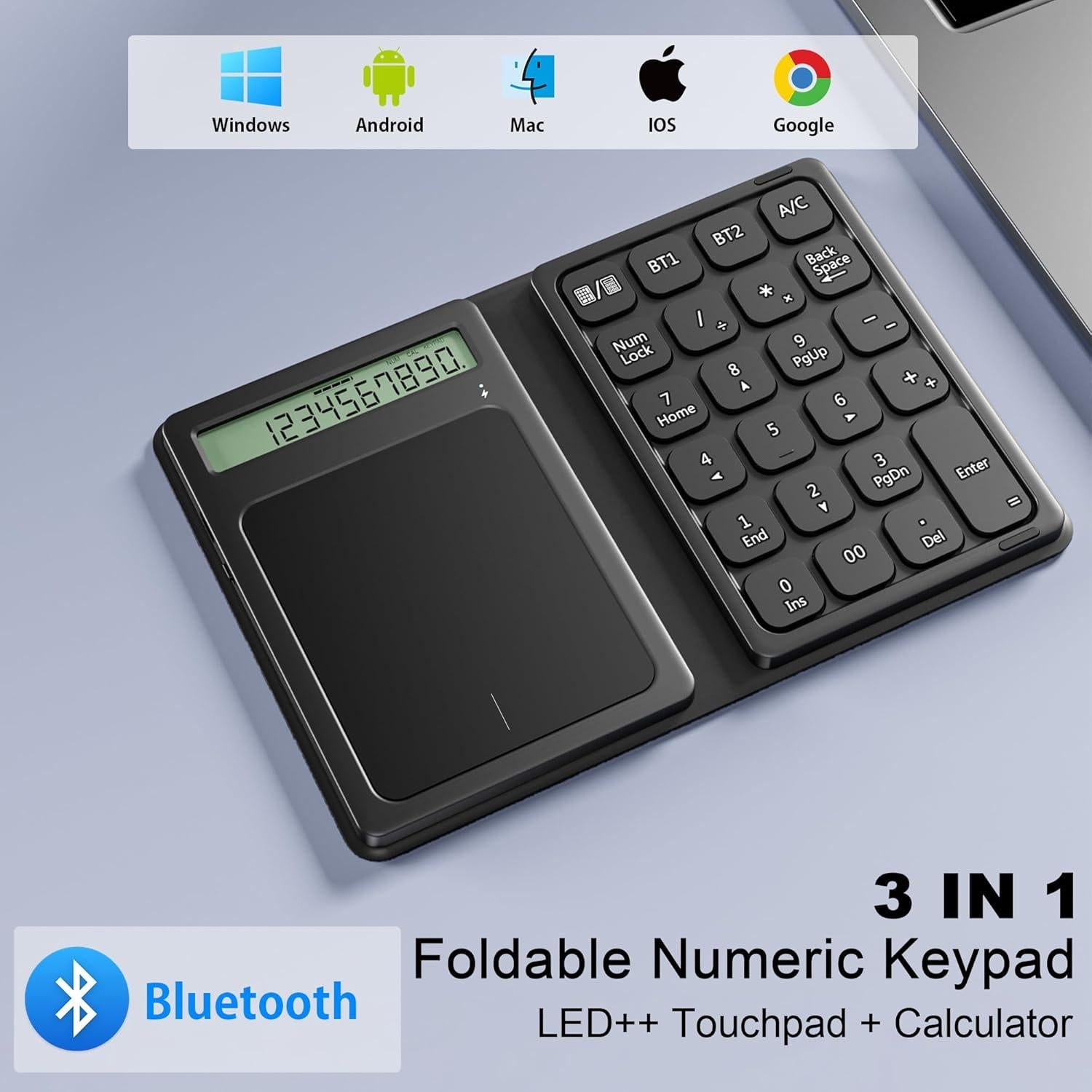 Teclado Numérico Inalámbrico Bluetooth Tioleje 23 Teclas Slim