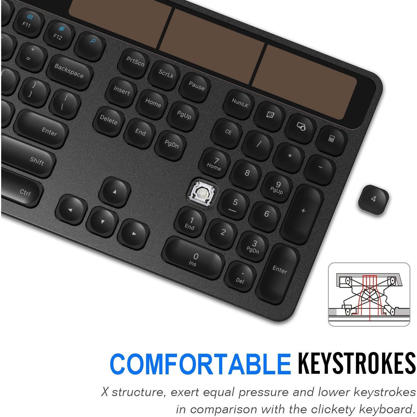 Teclado Solar Inalámbrico Arteck HW126 con Carga Solar