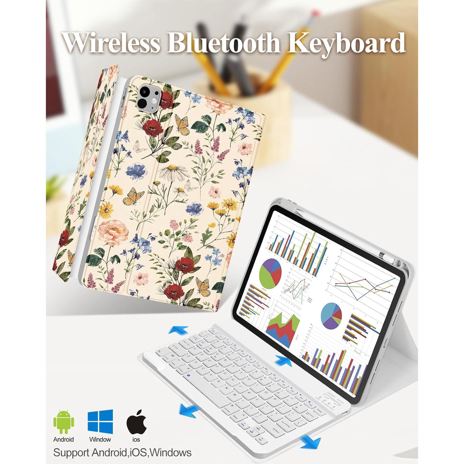 Funda para iPad Pro 11" 2024 Wazzasoft con teclado y soporte lápiz