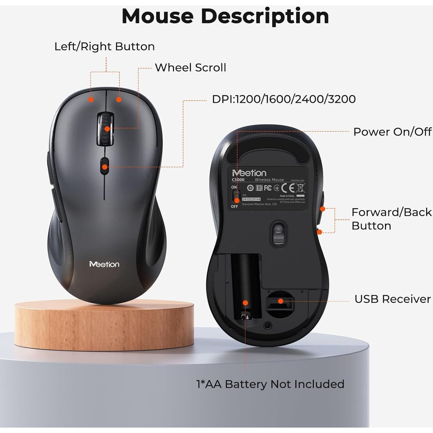 Combo Teclado y Ratón Inalámbrico MeetionMaster C5000, USB-C