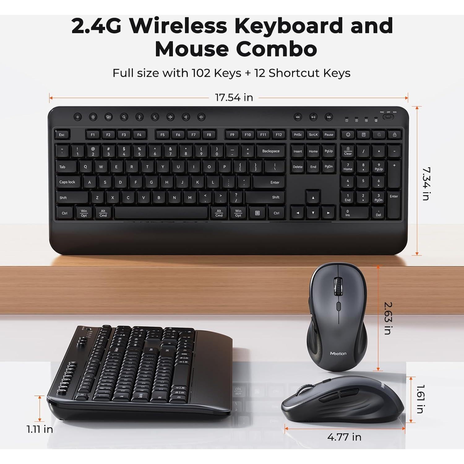 Combo Teclado y Ratón Inalámbrico MeetionMaster C5000, USB-C