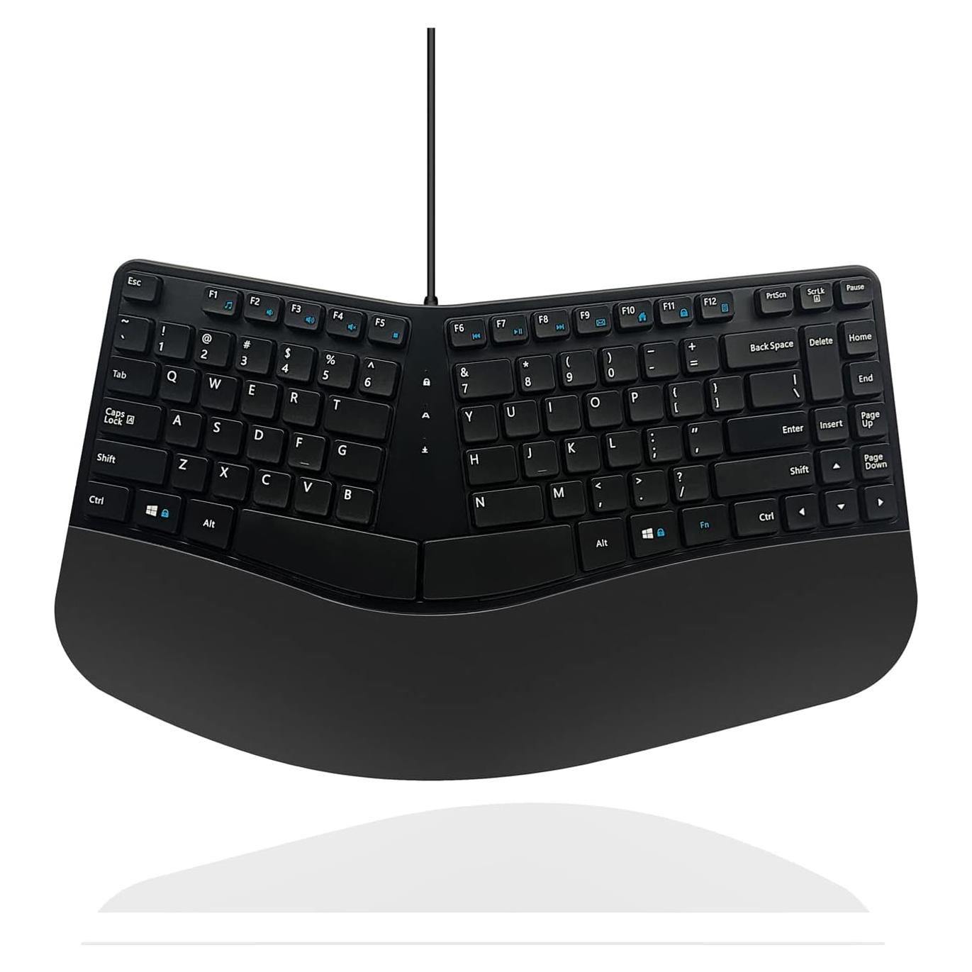 Teclado Ergonómico MCSaite MC-390B USB con Soporte Acolchado
