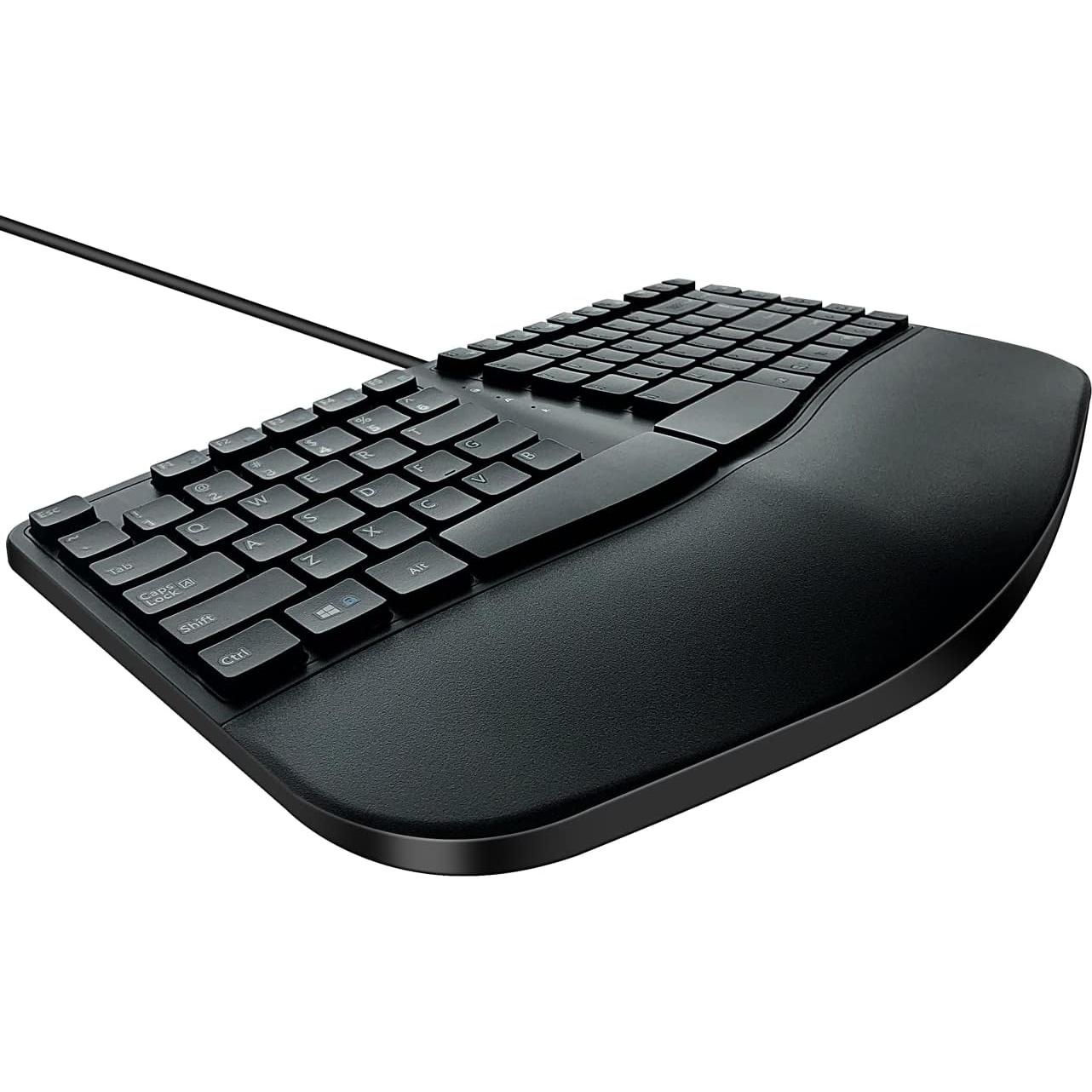 Teclado Ergonómico MCSaite MC-390B USB con Soporte Acolchado