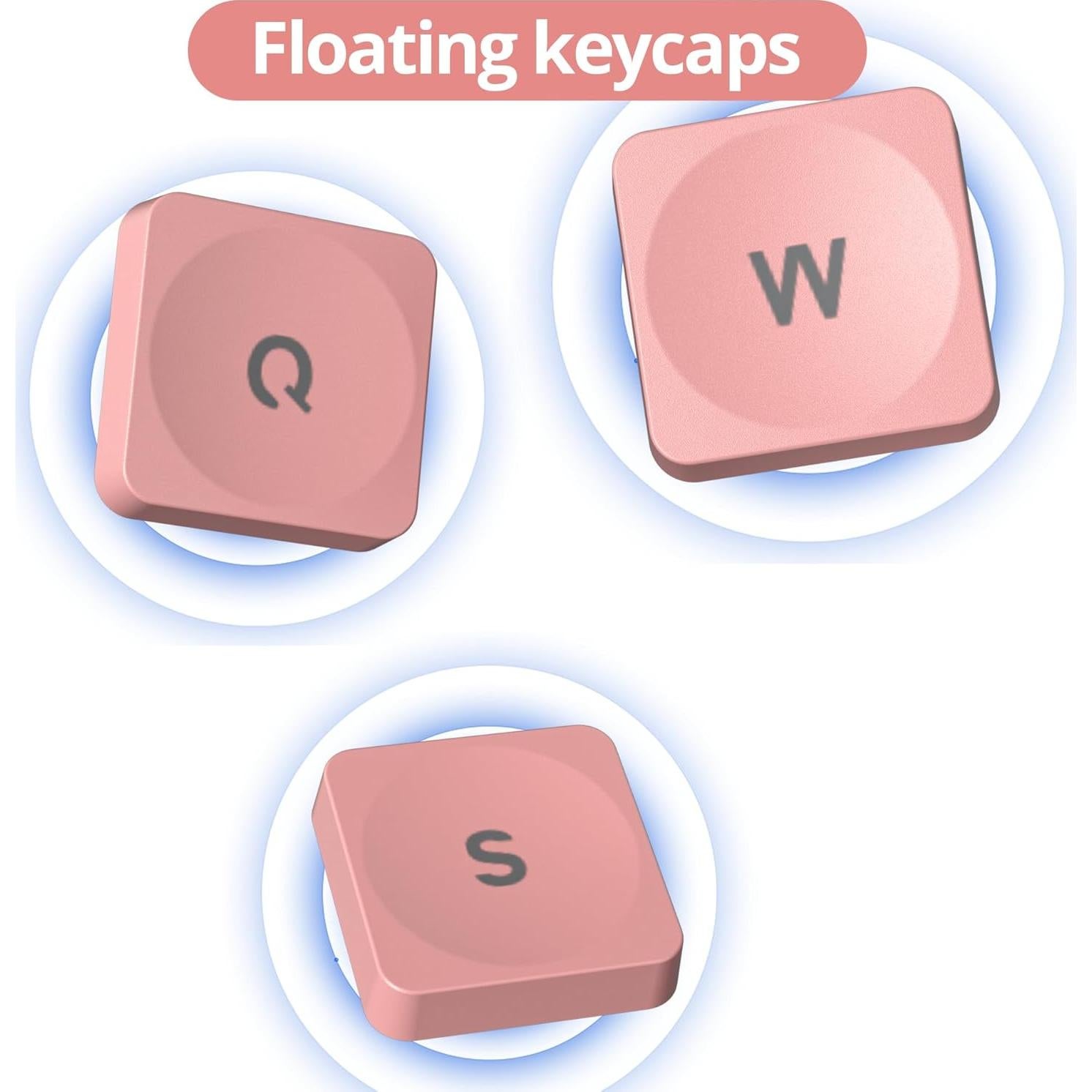 Teclado Owpkeenthy Rosa Iluminado Silencioso 104 Teclas