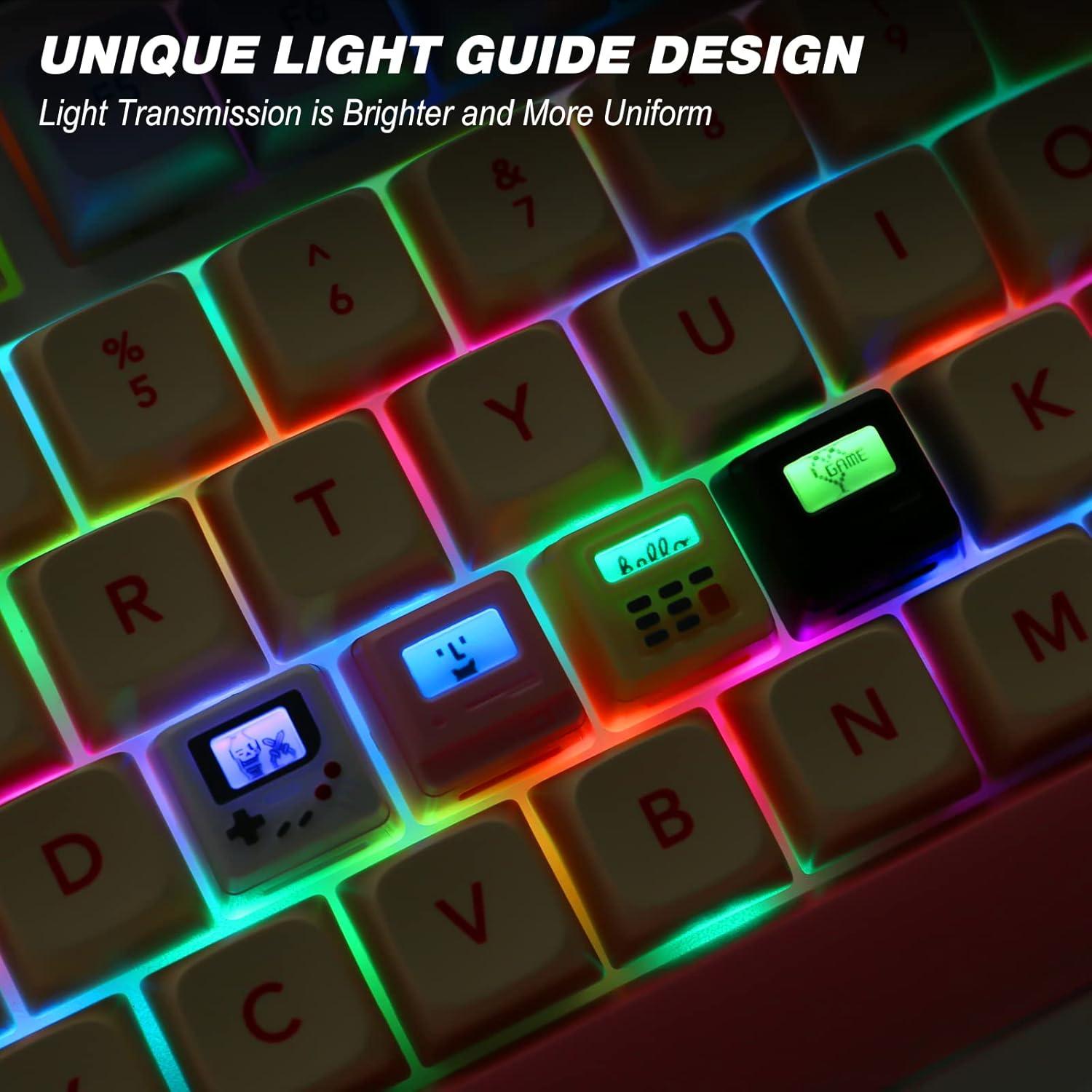 Teclas Personalizadas KXRORS Rosa Retroiluminadas para Teclado Mecánico